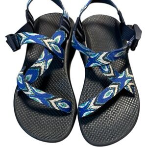 Chaco‎ Z/1 Sport Sandals Womens Size 6 Blue Gray Geometric Diamond Eco